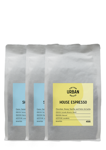 2x Decaf and 1x Urban Espresso